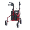 Image of Drive aluminium tri walker in red (TW008R) with zipped carry bag and loop brakes