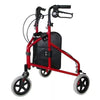 Image of Drive aluminium tri walker in red with carry bag and loop brakes