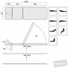 Image of electric treatment table three section movement positions