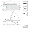Image of EVO2 gynae examination chair movement positions diagram
