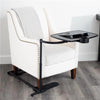 Image of Extra large TV tray table with cup holder fitted to an armchair