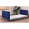 Image of Flexi Floorline bed with the optional blue fabric head and footboard covers