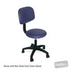 Image of HT Round Top Therapist Stool with Backrest in Austex Studio+ Atlantic vinyl (AI colour preview)