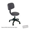 Image of HT Round Top Therapist Stool with Backrest in Austex Studio+ Charcoal vinyl (AI colour preview)