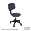 Image of HT Round Top Therapist Stool with Backrest in Austex Studio+ Navy vinyl (AI colour preview)