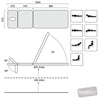 Image of lynx three section treatment table showing head and leg section movement positions