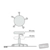 Image of round top therapist stool height adjustment positions