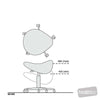 Image of saddle stool hi lo height adjustment positions