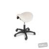 Image of Hi-Lo Saddle Stool - 420mm to 560mm in Austex Studio+ Snow vinyl (AI colour preview)