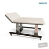 Image of HT Hi-Capacity Bobath Table - Two Section w/Central Lock Castors - Electric Backrest in Austex Studio+ Snow vinyl (AI colour preview)