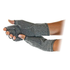 imak compression active gloves open finger grey cotton gloves worn on both hands