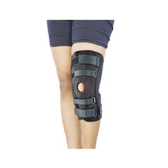 innolife hinged knee brace with open patella worn on knee
