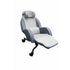 Image of Integra shell chair with the leg rest elevated, three-quarter view on castors