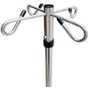 Image of Close up of the four hook top on the stainless steel IV drip stand