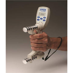jamar plus digital hand dynamometer with lcd display held in the hand