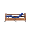 Image of K-Dee Classic King Single bed with backrest and calf lift raised, optional wooden side rails