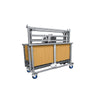 Image of K-Dee II king single bed folded on transport brackets, side view