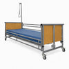 Image of K-Dee II king single hospital bed for home shown with optional self-help pole, side rails and mattress