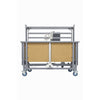 Image of K-Dee II single bed folded on transport brackets, end view showing beech panel and control box