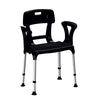 Image of King shower seat with backrest and armrests in black
