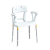 Image of King shower seat with backrest and armrests in white