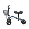 Image of Knee walker side view showing the padded knee pad, basket and 20cm castors
