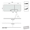 Image of LynX cardiology table backrest movement range diagram