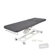 Image of LynX Cardiology Table (Dual Backrest Section Cut-Outs) - Electric Backrest in Austex Studio+ Charcoal vinyl (AI colour preview)