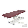 Image of LynX Cardiology Table (Dual Backrest Section Cut-Outs) - Electric Backrest in Austex Studio+ Ruby vinyl (AI colour preview)