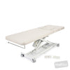 Image of LynX Cardiology Table (Dual Backrest Section Cut-Outs) - Electric Backrest in Austex Studio+ Snow vinyl (AI colour preview)