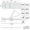 Image of LynX electric postural drainage treatment table shown in three tilt positions