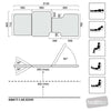 Image of LynX GP3 ECHO cardiology table electric movement positions diagram