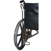 Image of Oxygen cylinder holder fitted to the rear left side of a wheelchair