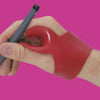 Image of Red watercolours hand splint holding a pen