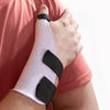 Image of Rolyan curadrape perforated thermoplastic thumb splint on the hand