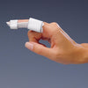 Image of Rolyan finger gutter splint strapped on an index finger