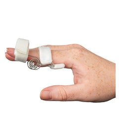 Rolyan sof-stretch capener coil extension splint on a finger