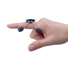 Image of rolyan sof-stretch short extension finger splint in black worn on the finger