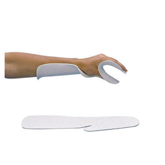 Rolyan solid functional positioning splint precut and on the hand