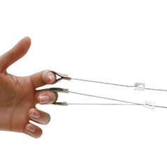 Rolyan tension-adjustable finger loops on fingers with monofilament