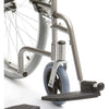 Image of Self propelled wheelchair solid front castor and footrest detail