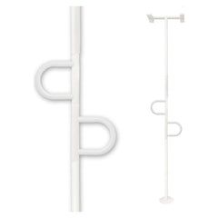 Stander double handle floor to ceiling grab bar in white