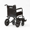 Image of Steel transit wheelchair rear view with push handles and 12.5 inch rear wheels