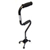 Image of Step up quad walking stick at an angle showing the upper and lower foam grips