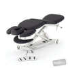 Image of SX Contour Massage Table - Mid-Lift Tail-Lift w/Castors in Austex Studio+ Black vinyl (AI colour preview)