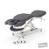 Image of SX Contour Massage Table - Mid-Lift Tail-Lift w/Castors in Austex Studio+ Charcoal vinyl (AI colour preview)