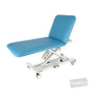 Image of SX GP Examination Table with Electric Backrest & Electric Locking Castors in Austex Studio+ Lagoon vinyl (AI colour preview)