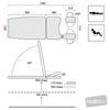 Image of SX gynae chair movement positions diagram showing height and backrest range