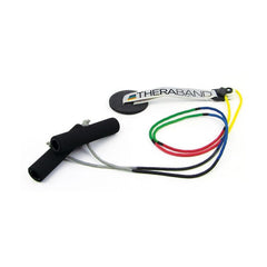THERABAND shoulder pulley with door anchor, foam handles and marked rope