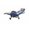 Image of Tilt in space shell chair reclined with leg rest raised, side view
